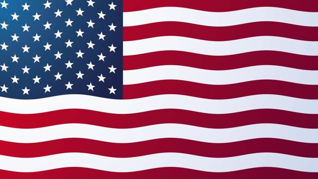 American flag waving in motion background for patriotic events and memorial day celebrations with smooth wind movement.
