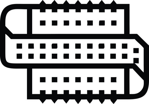 Layered rectangular forms featuring textured spiked borders and square dot grid patterns