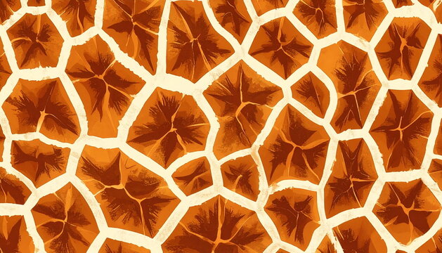 キリン柄のパターン背景_Giraffe pattern background