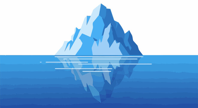 Blue iceberg with a reflection in the water