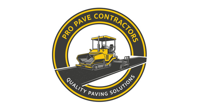 Pro Pave Contractors asphalt paving machine logo.