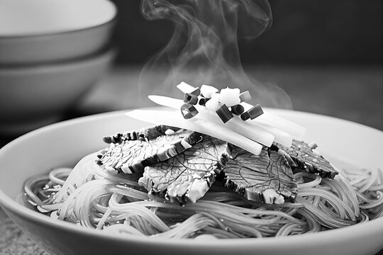 Steaming bowl of Lanzhou Niurou Lamian with sliced beef and radish