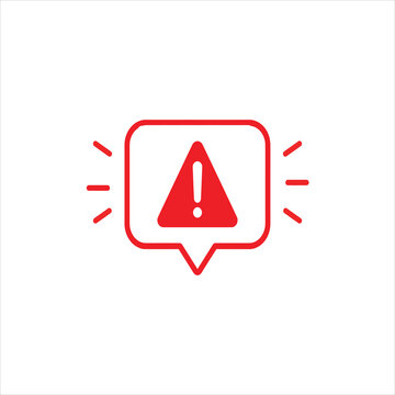 Vector of speech bubble with attention exclamation sign. Symbol of top tips