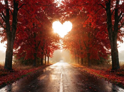 sun rays in the forest, road to love