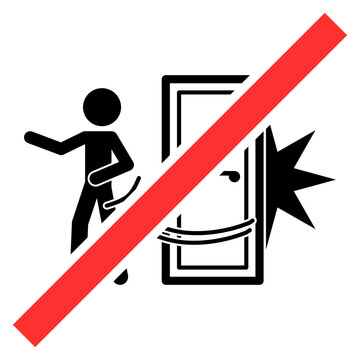 "Do not slam door" icon / signage