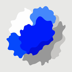 Fototapeta premium Abstract blue shapes, gradient blobs, vector graphics, colorful background elements
