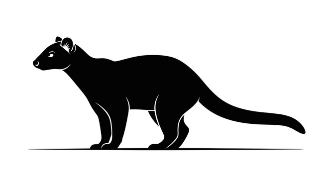 Black silhouette of a ferret.