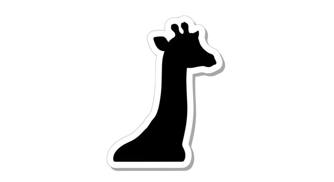 Black silhouette of a giraffe.