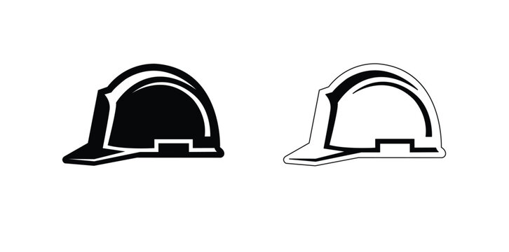 Hard hat icon, Hard hat Silhouette Vector