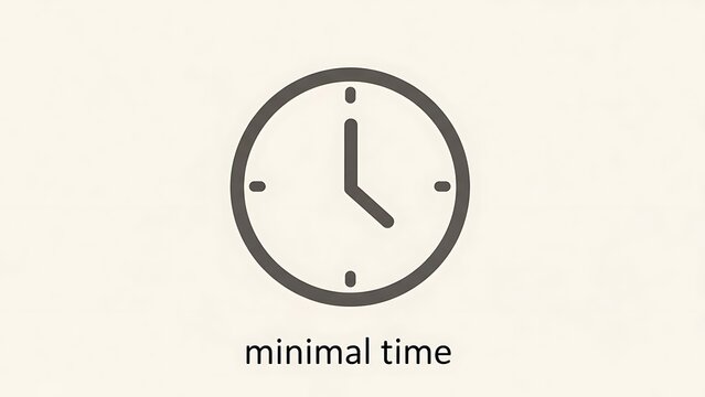 Minimalist clock face with short hands.