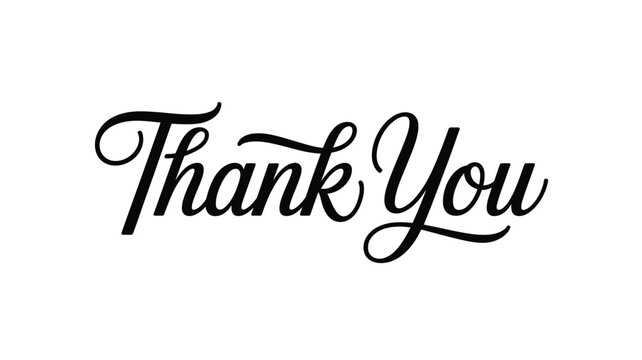 Minimalist Black And White Calligraphy Thank You Message For Gratitude Concepts