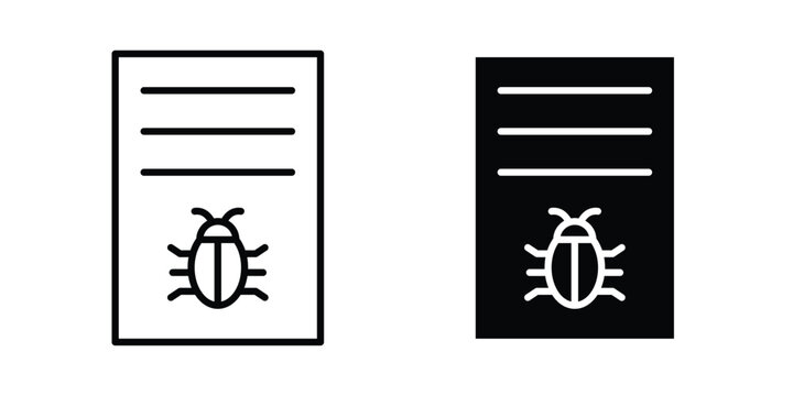 Bug report icon elements pack. icons suitable for projects