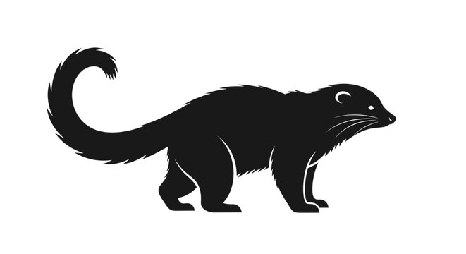 Black silhouette of ferret animal 1.