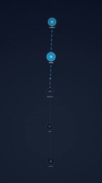 Animated Project Development Lifecycle with Glowing Blue Icons