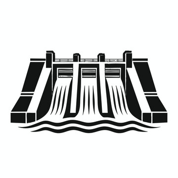 Dam, hydroelectric power plant, water dam, energy icon