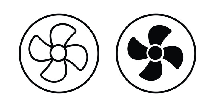 Cooling fan icon elements pack. icons suitable for projects