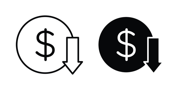 Cost reduction icon elements pack. icons suitable for projects