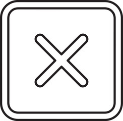 Fototapeta premium Modern minimalist prohibition or restriction symbol with bold cross lines inside square border