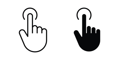 Fototapeta premium Finger press icon elements pack. icons suitable for projects