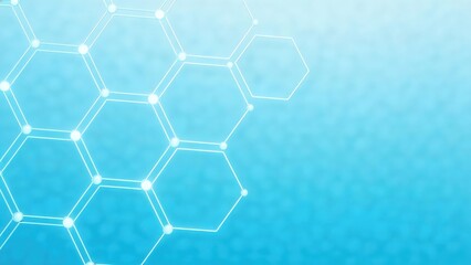 Fototapeta premium Abstract hexagonal network on blue background