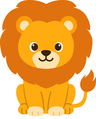Fototapeta premium Cute Lion Cartoon Animal Illustration Design