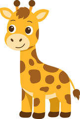 Fototapeta premium Cute Giraffe Cartoon Animal Illustration Design