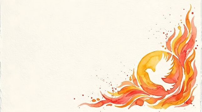 vibrant holy spirit flame illustration on white background for pentecost celebration