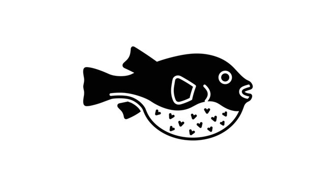 Black and white puffer fish 1.