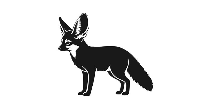 Black silhouette of fennec fox 1.