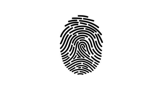 Fingerprint Identification Security Symbol.