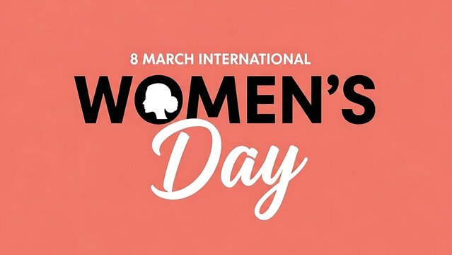 International women's day celebration logo with feminist typography