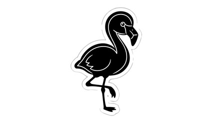 Fototapeta premium Black Flamingo Bird Icon 1.