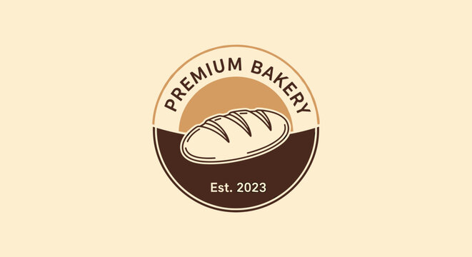 Bakery logo with bread illustration 1.
