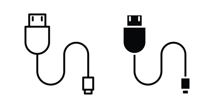 Phone cable icon elements pack. icons suitable for projects