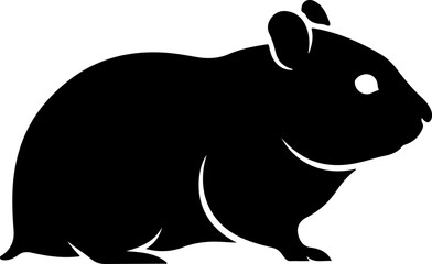 Fototapeta premium Hamster Silhouette Vector Illustration - Small Pet Rodent Side Profile