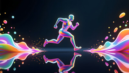 Obraz premium Dopamine colorful fluid releasing vitality