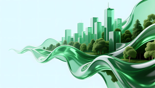 Carbon neutral green tech forest for city