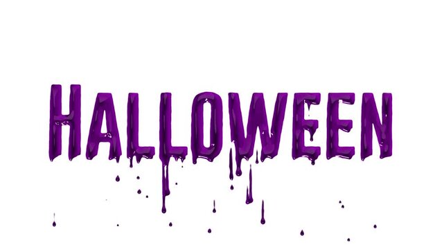 Festive turquoise HALLOWEEN text with dripping paint effect for spooky holiday design