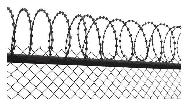 Barbed Wire Fence Vector Illustration