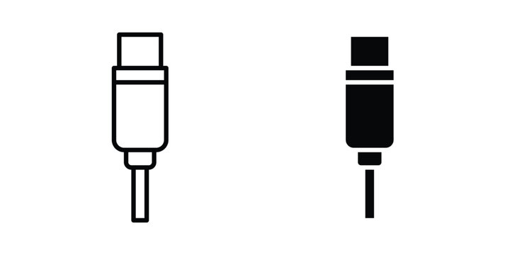 USB type c icon elements pack. icons suitable for projects