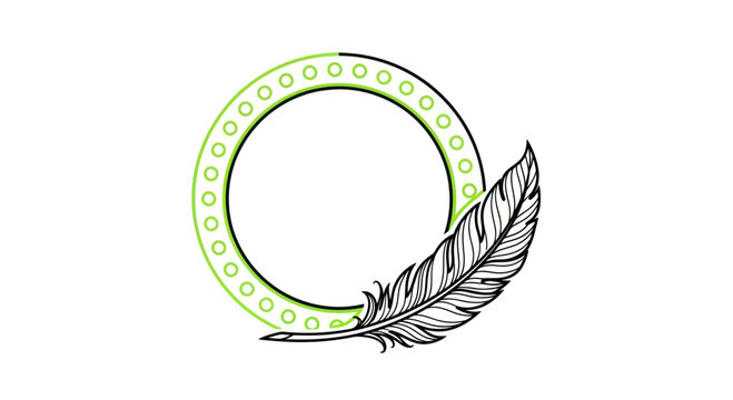 Elegant Feather and Circle Border Design