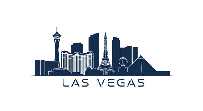 Las Vegas Skyline Silhouette, Iconic Nevada Cityscape, Entertainment Capital
