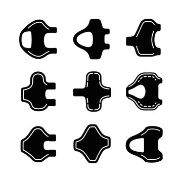 Set of Bicycle Pedal Cleats Icons: Road, MTB, SPD, Look, Crankbrothers