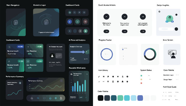 Ux design templates for data visualization and analytics dashboards with UI kit design system