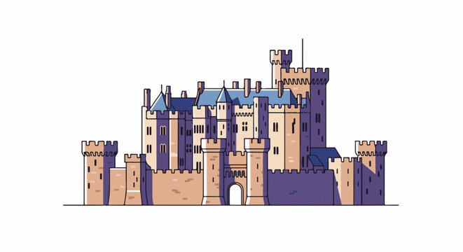 Ornate fortress with multiple towers and battlements