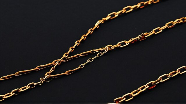 Macro Jewelry Chain Reflections on Dark Velvet