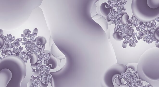 Abstract fractal art background in soft lavender and white tones.