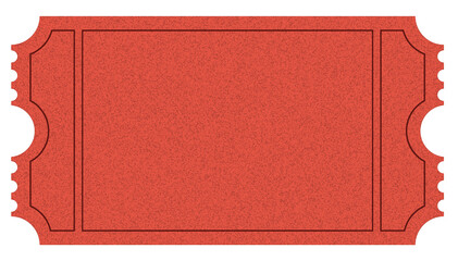 Blank vintage red paper ticket with textured and flat isolated on transparent background. Retro cinema movie carnival entry stub, event invitations, lottery raffle contests, and entertainment. © Mdibrahim
