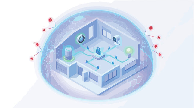 Smart Home Security System Protecting Against Cyber Threats and Digital Bugs with a Shielded Network and Connected Devices
