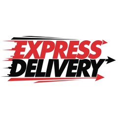 Fototapeta premium Express Delivery Speed Icon, Fast Shipping Logo, Quick Service
